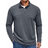 COOFANDY Mens Quarter Zip Pullover Sweater Mock Neck Sweatshirt Casual Polo(Dark Grey)