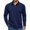 COOFANDY Mens Quarter Zip Pullover Sweater Mock Neck Sweatshirt Casual Polo(Navy Blue)