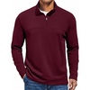 COOFANDY Mens Quarter Zip Pullover Sweater Mock Neck Sweatshirt Casual Polo(Wine Red)