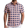 Navy Orange Plaid