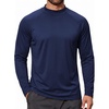 COOFANDY Mens Thermal Fleece Shirt Mock Turtle Neck Base Layer Long Sleeve Athletic Warm Undershirt(04 Navy Blue)
