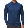 COOFANDY Mens Thermal Fleece Shirt Mock Turtle Neck Base Layer Long Sleeve Athletic Warm Undershirt(06 Navy)