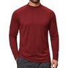 COOFANDY Mens Thermal Fleece Shirt Mock Turtle Neck Base Layer Long Sleeve Athletic Warm Undershirt(07 Burgundy)
