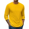 COOFANDY Mens Waffle Thermal Long Sleeve Shirts Casual Crew Neck T Shirt(Yellow)