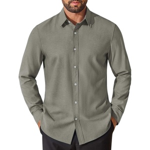 COOFANDY Mens Oxford Shirt Cotton Long Sleeve Regular-Fit Dress Shirt Wrinkle Free Casual Button Down Shirts(Green)