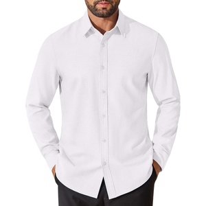 COOFANDY Mens Oxford Shirt Cotton Long Sleeve Regular-Fit Dress Shirt Wrinkle Free Casual Button Down Shirts(White)