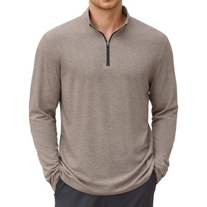 COOFANDY Mens Quarter Zip Pullover Long Sleeve Golf Pullover Lightweight(Khaki)