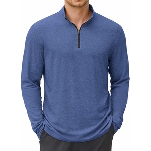 COOFANDY Mens Quarter Zip Pullover Long Sleeve Golf Pullover Lightweight(Sapphire Blue)