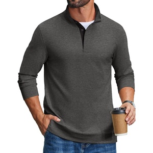 COOFANDY Mens T-Shirts Quarter Pullover Lightweight Sweatshirt Casual Shirt(Dark Grey)