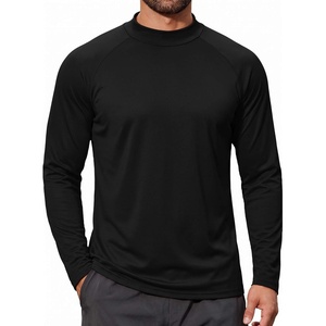 COOFANDY Mens Thermal Fleece Shirt Mock Turtle Neck Base Layer Long Sleeve Athletic Warm Undershirt(01 Black)