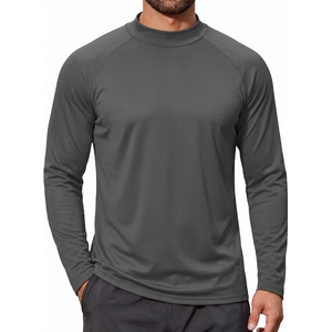 COOFANDY Mens Thermal Fleece Shirt Mock Turtle Neck Base Layer Long Sleeve Athletic Warm Undershirt(03 Dark Gray)