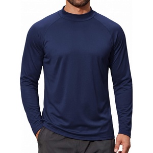 COOFANDY Mens Thermal Fleece Shirt Mock Turtle Neck Base Layer Long Sleeve Athletic Warm Undershirt(04 Navy Blue)
