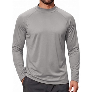 COOFANDY Mens Thermal Fleece Shirt Mock Turtle Neck Base Layer Long Sleeve Athletic Warm Undershirt(05 Light Gray)