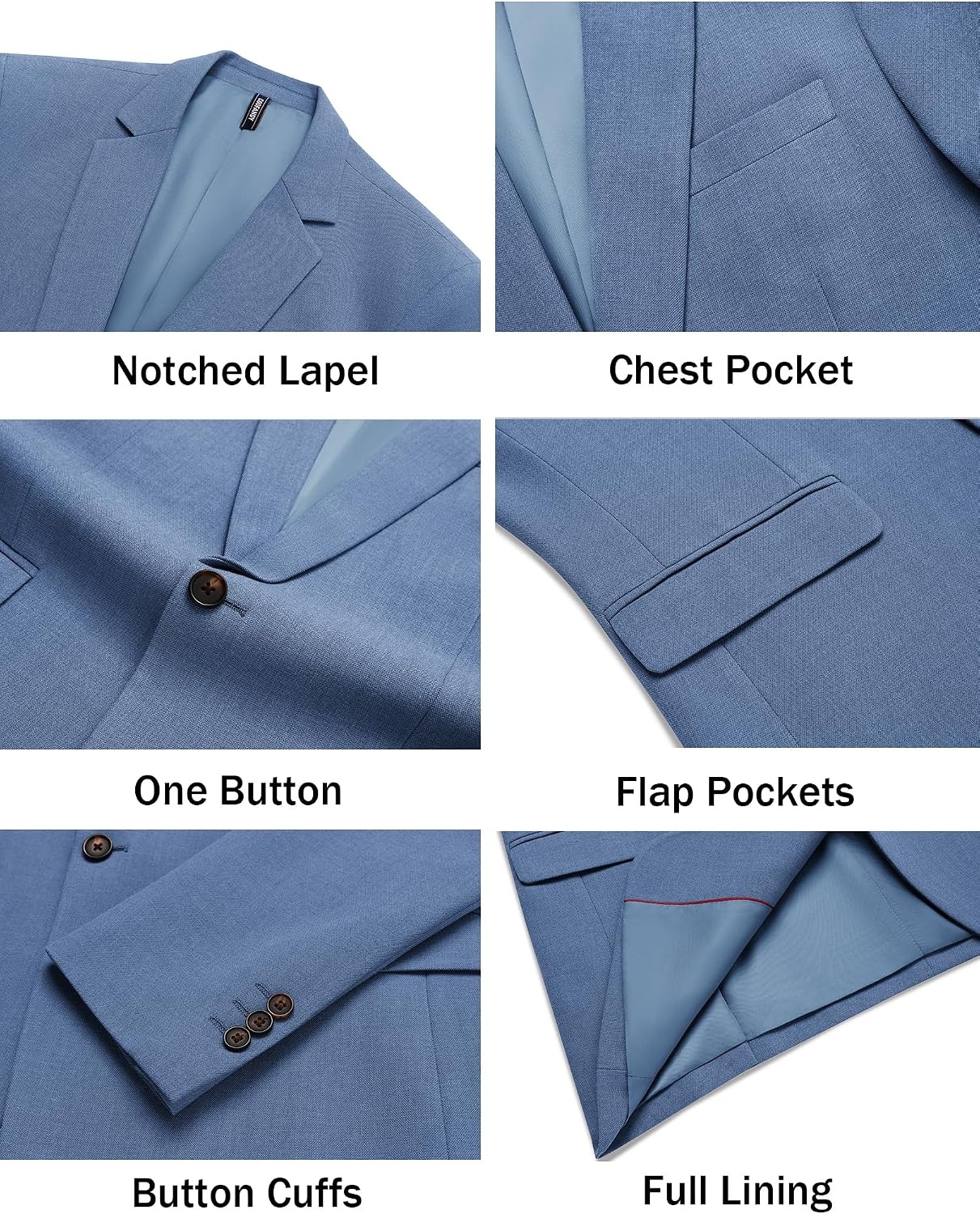 image:imageCOOFANDY Men Casual Blazer Wrinkle Free Sports Coat One Button Suit JacketBlue
