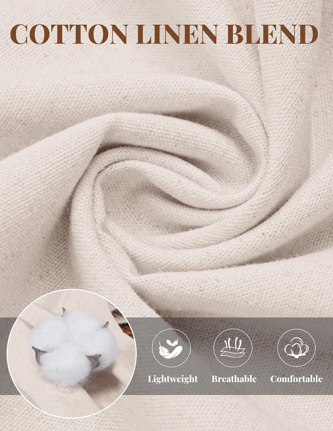 image:imageCOOFANDY Mens Casual Cotton Linen Pants Lightweight Beach Dress PantLinen Khaki