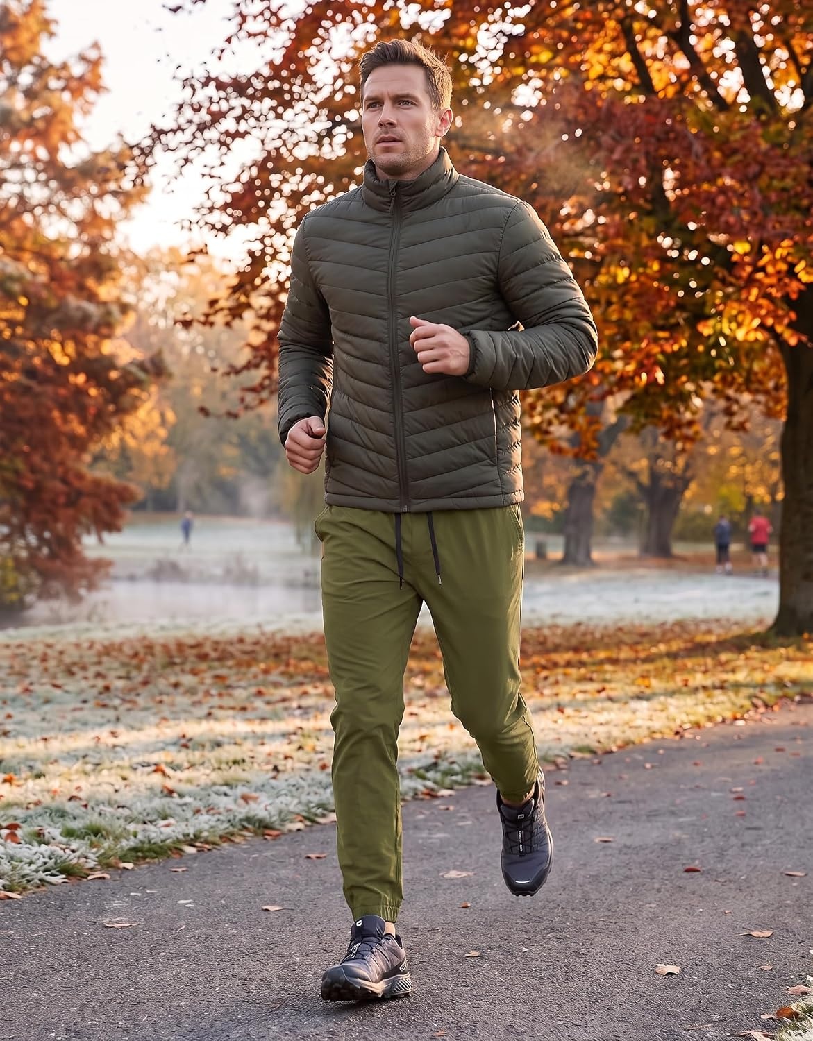 image:imageCOOFANDY Mens Casual Joggers Cotton Elastic Drawstring Chino Cargo PantsArmy Green
