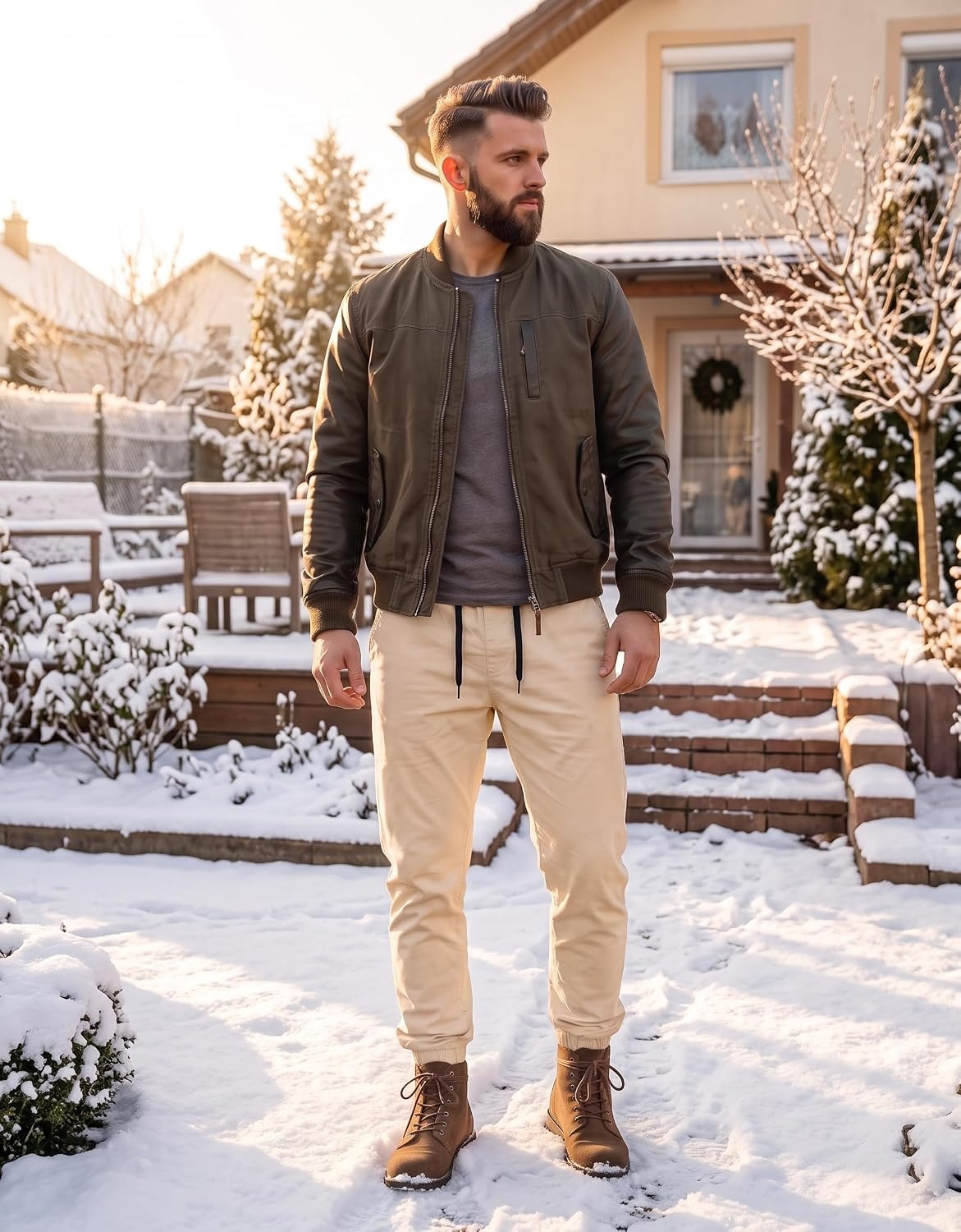 image:imageCOOFANDY Mens Casual Joggers Cotton Elastic Drawstring Chino Cargo PantsBeige
