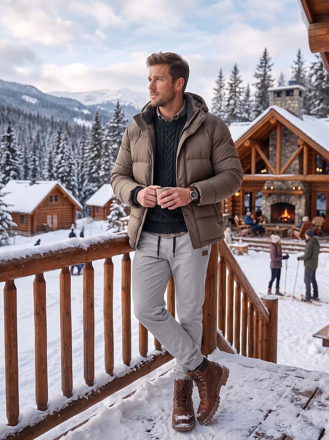 image:imageCOOFANDY Mens Casual Joggers Cotton Elastic Drawstring Chino Cargo PantsGrey