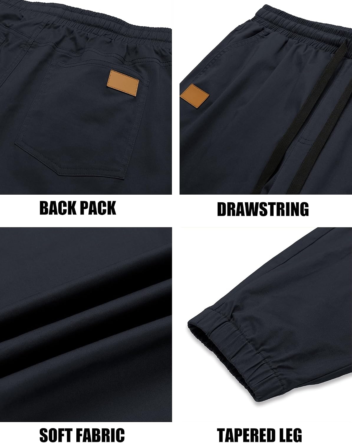 image:imageCOOFANDY Mens Casual Joggers Cotton Elastic Drawstring Chino Cargo PantsLight Blue
