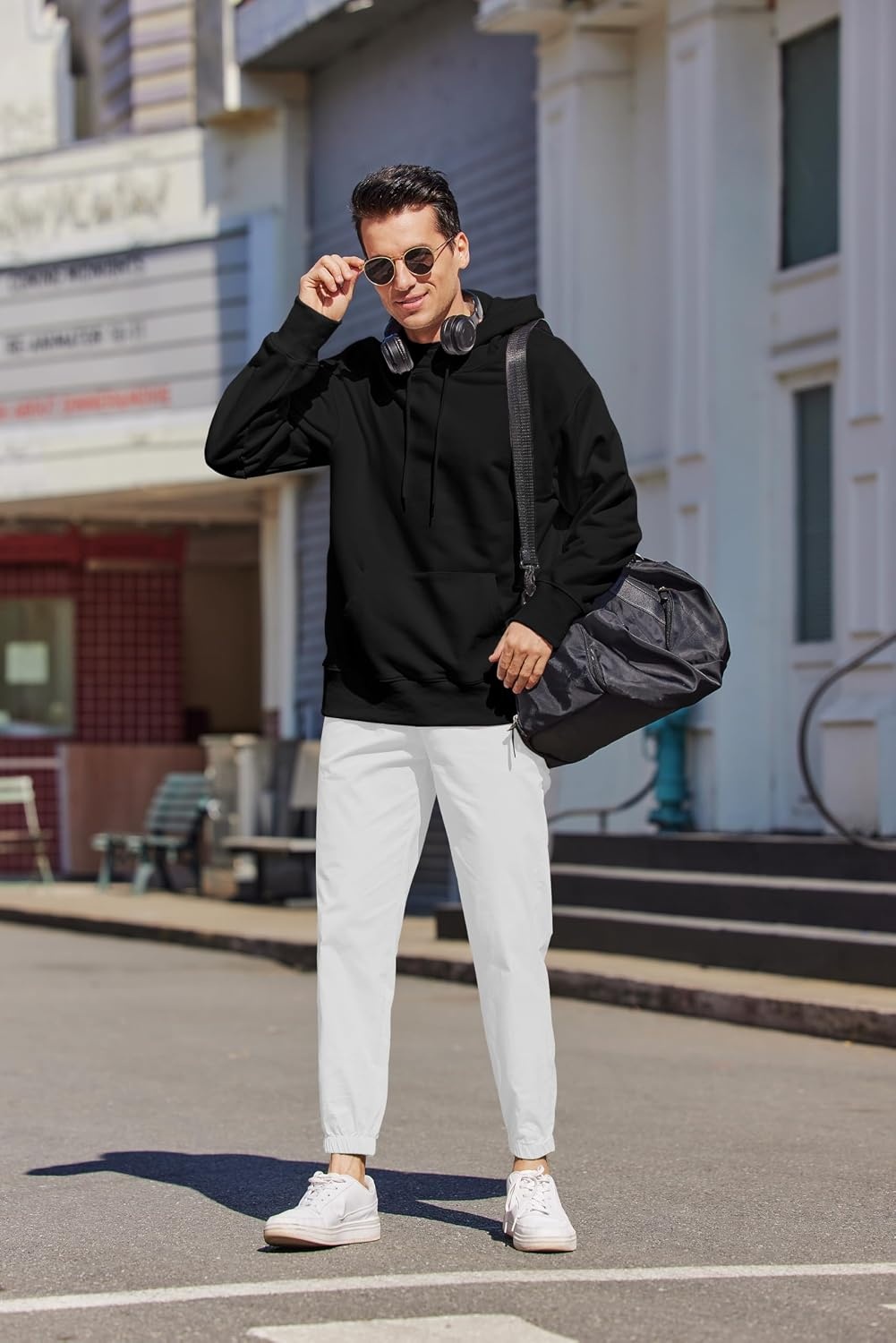 image:imageCOOFANDY Mens Casual Joggers Cotton Elastic Drawstring Chino Cargo PantsWhite