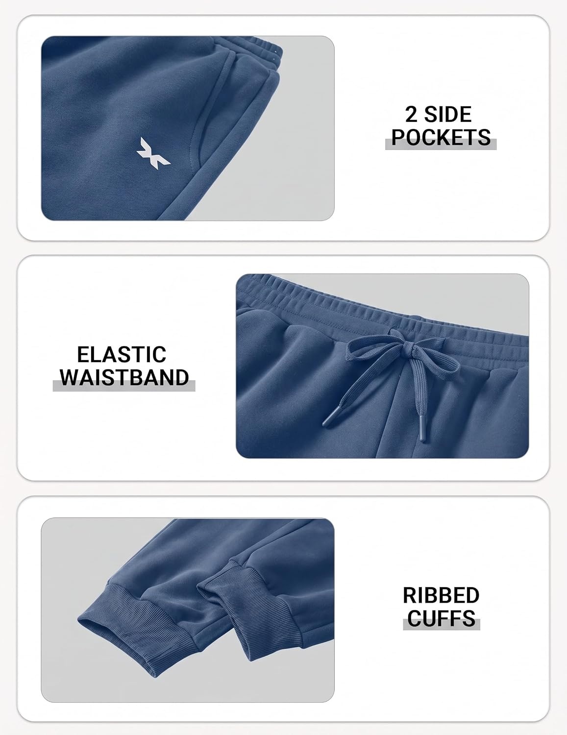 image:imageCOOFANDY Mens FleeceLined Sweatpants Loose Fit Joggers with PocketsBlue