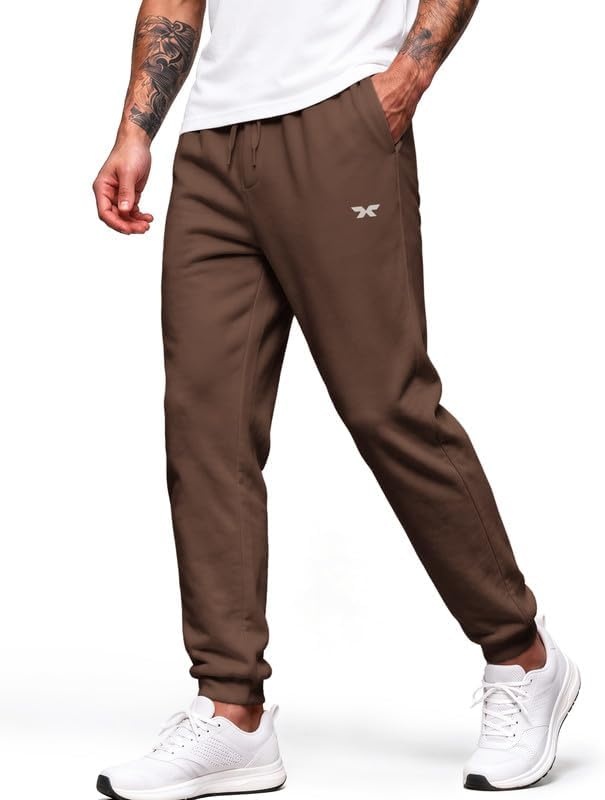 image:imageCOOFANDY Mens FleeceLined Sweatpants Loose Fit Joggers with PocketsBrown