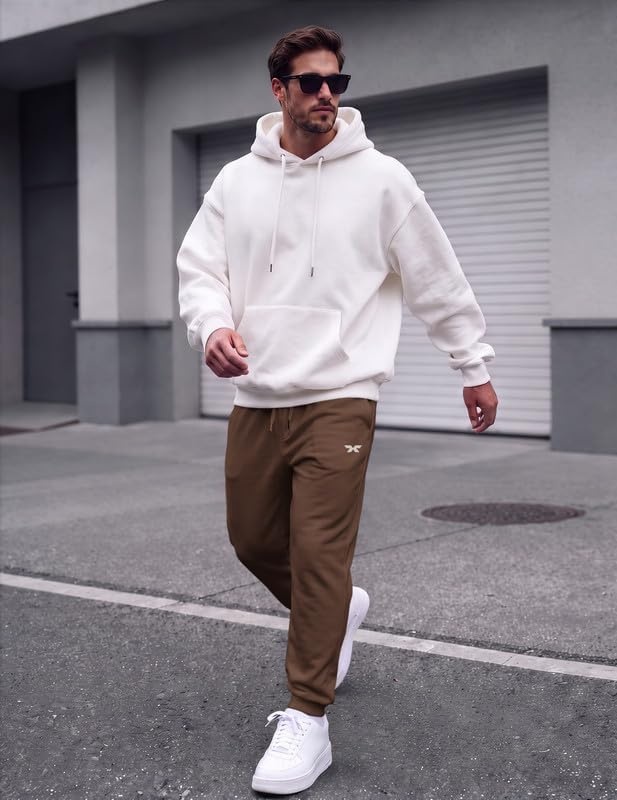 image:imageCOOFANDY Mens FleeceLined Sweatpants Loose Fit Joggers with PocketsBrown