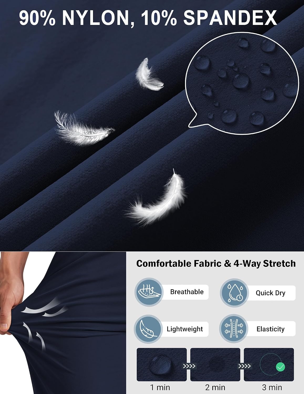image:imageCOOFANDY Mens Golf Pants 303234 Stretch Work Dress Pant with 4 PocketsNavy
