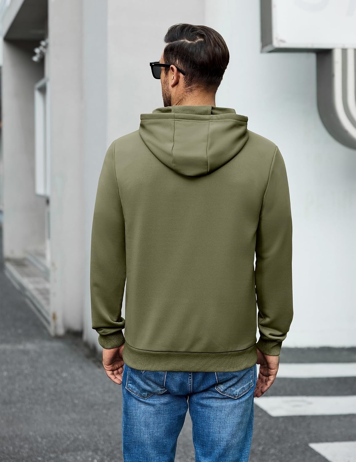 image:imageCOOFANDY Mens Hoodie Pullover Hooded Sweatshirt Casual Long Sleeve FashionArmy Green
