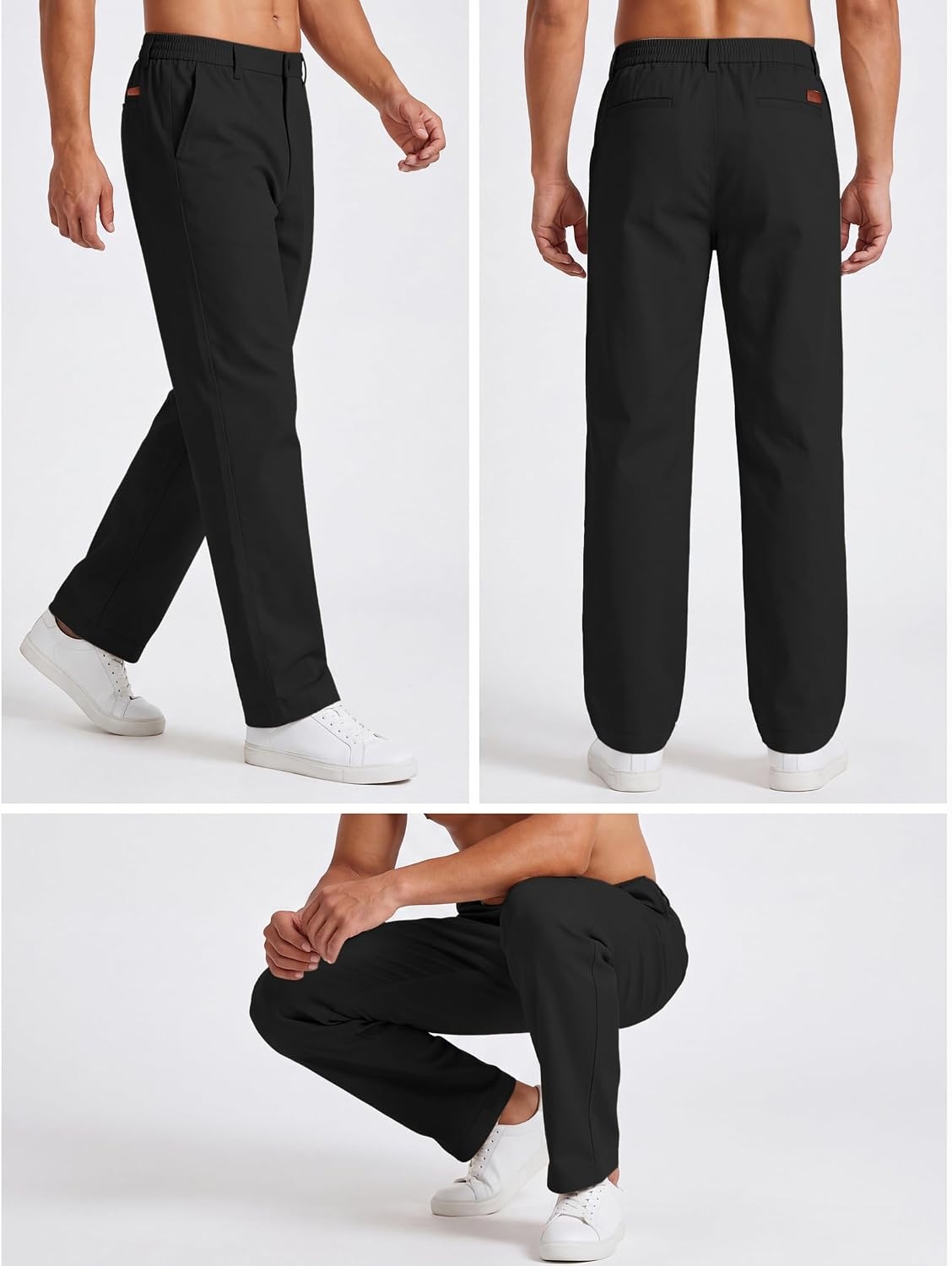image:imageCOOFANDY Mens Khaki Pants Relaxed Fit Stretch Chinos Straight Dress SlacksBlack