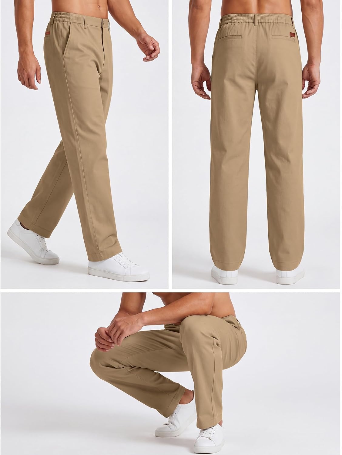 image:imageCOOFANDY Mens Khaki Pants Relaxed Fit Stretch Chinos Straight Dress SlacksKhaki