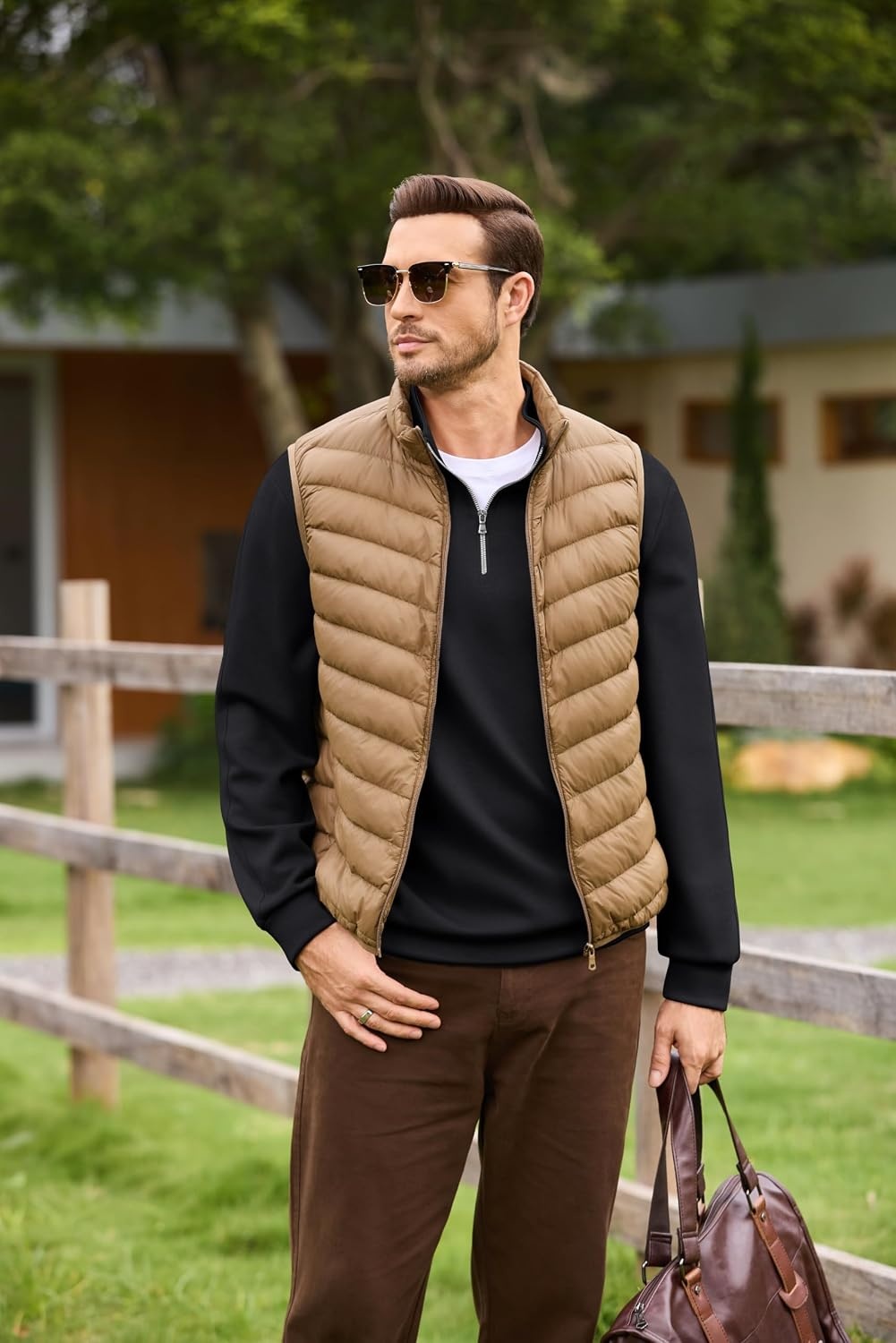 image:imageCOOFANDY Mens Quarter Zip Pullover Mock Neck Sweaters Men Golf SweatshirtAblack