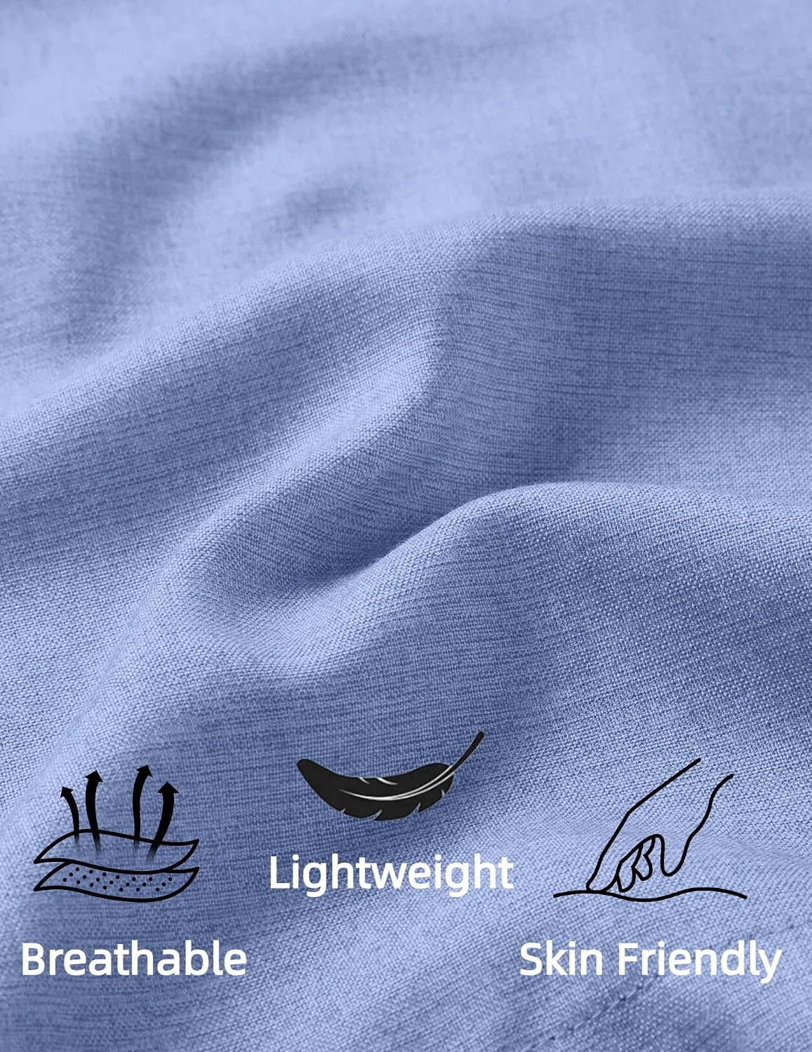 image:imageCOOFANDY Mens Summer Beach Shorts Casual Vacation Shorts Drawstring ShortsLight Blue