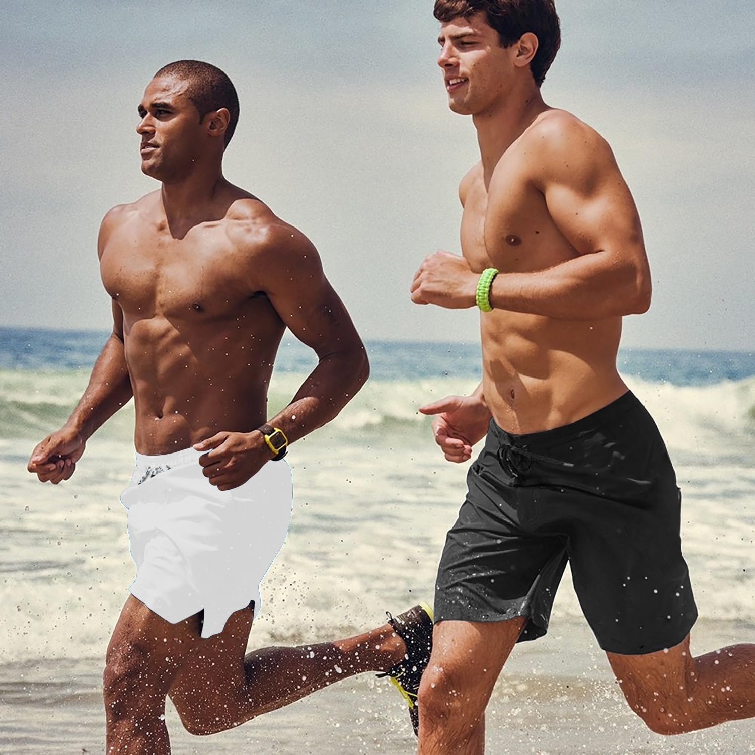 image:imageCOOFANDY Mens Swim Trunks Quick Dry Board Shorts Swimwear Bathing SuitC White
