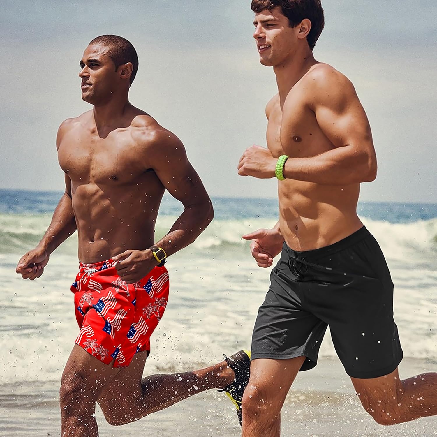 image:imageCOOFANDY Mens Swim Trunks Quick Dry Board Shorts Swimwear Bathing SuitP American Flag4