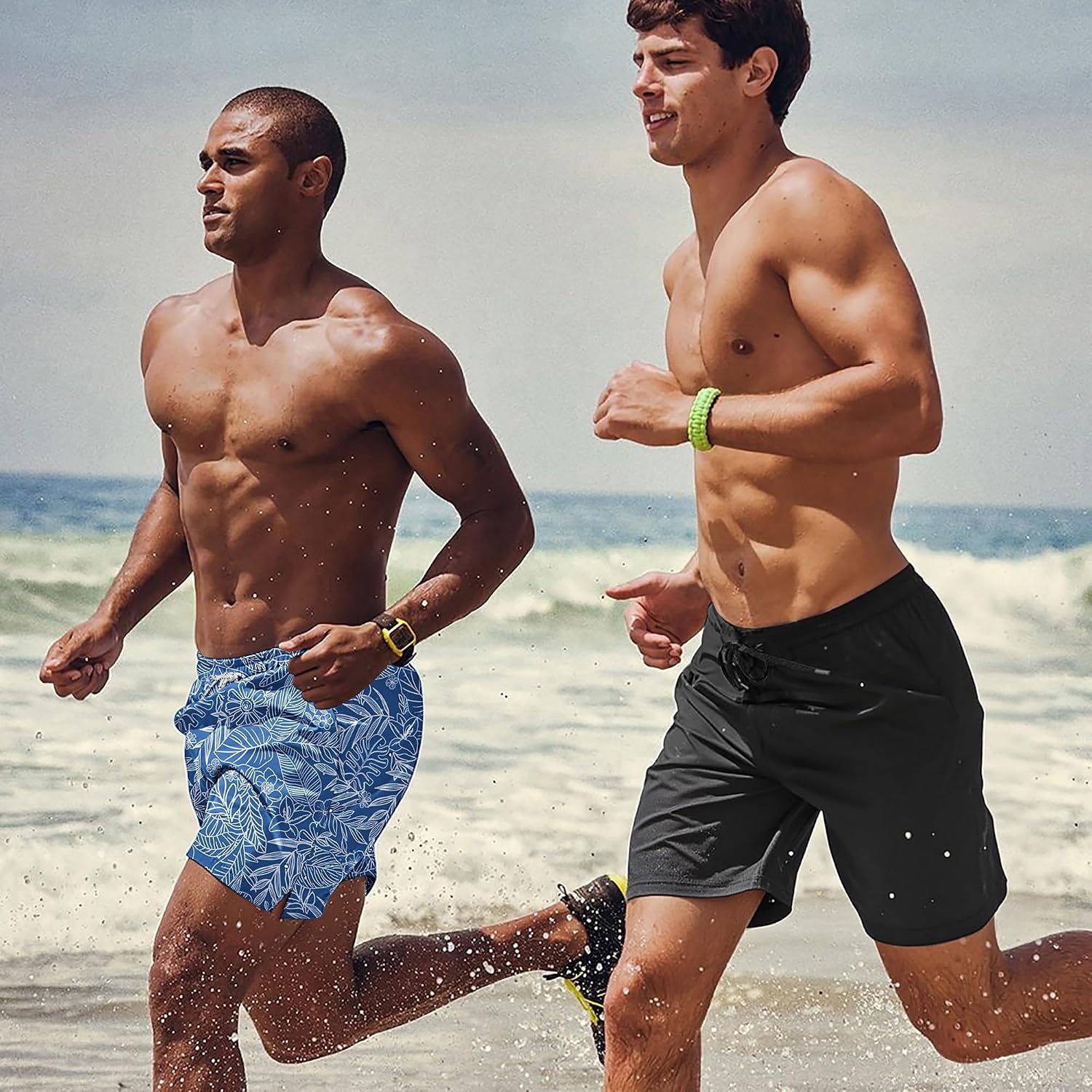 image:imageCOOFANDY Mens Swim Trunks Quick Dry Board Shorts Swimwear Bathing SuitP Blue Leaf