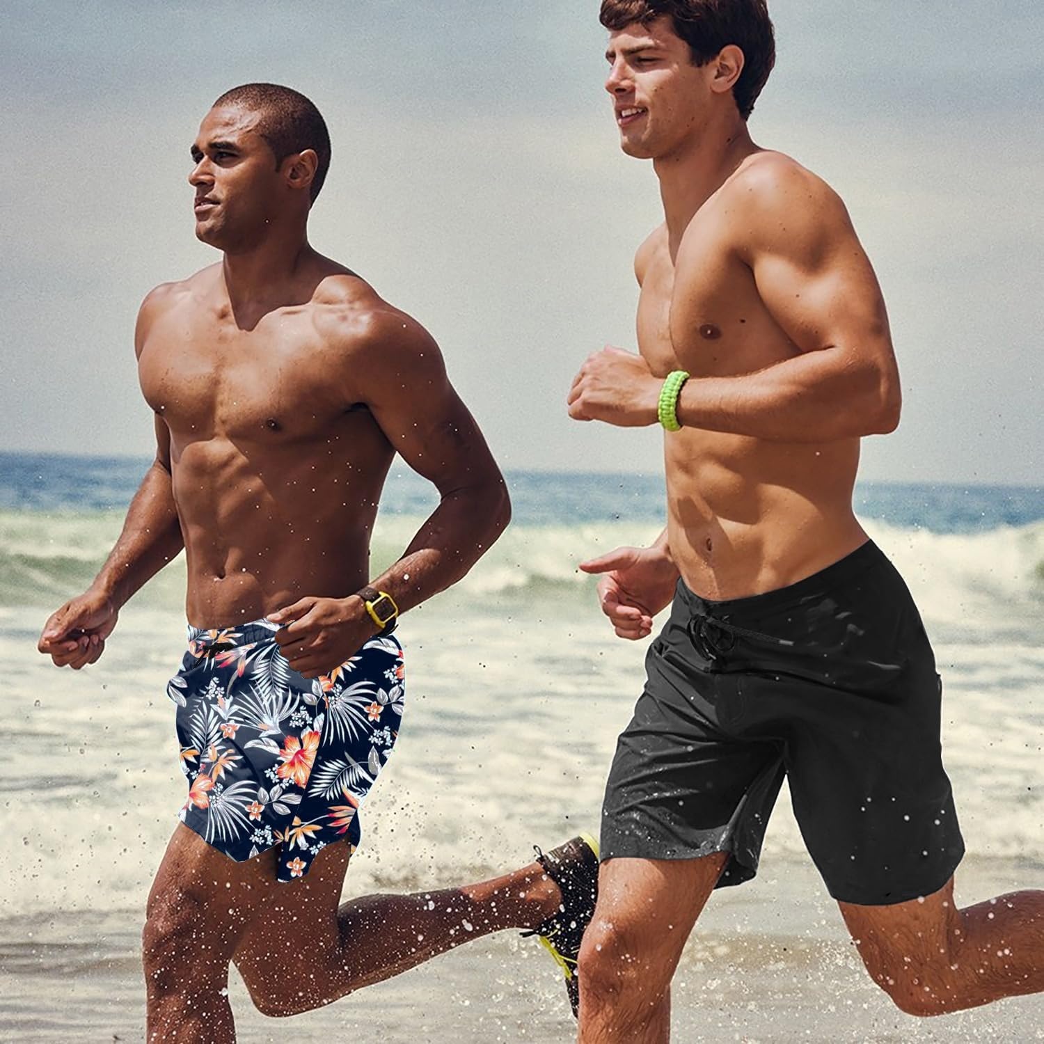 image:imageCOOFANDY Mens Swim Trunks Quick Dry Board Shorts Swimwear Bathing SuitP Navy Blue Floral
