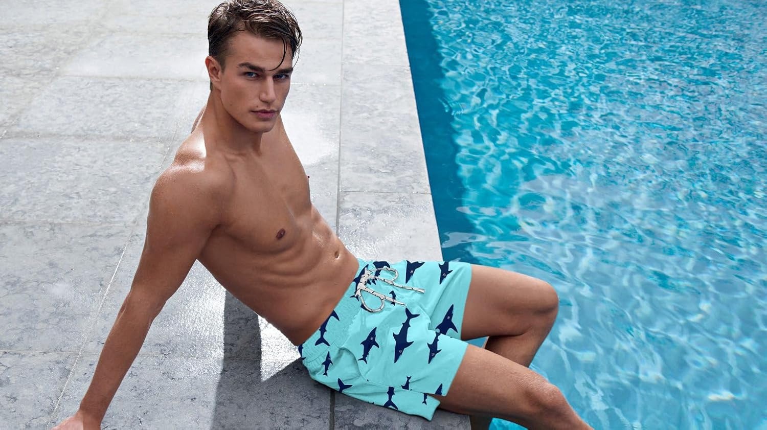image:imageCOOFANDY Mens Swim Trunks Quick Dry Board Shorts Swimwear Bathing SuitP Shark Green