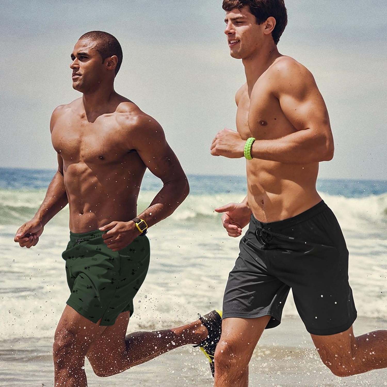 image:imageCOOFANDY Mens Swim Trunks Quick Dry Board Shorts Swimwear Bathing SuitPrinted Army Green