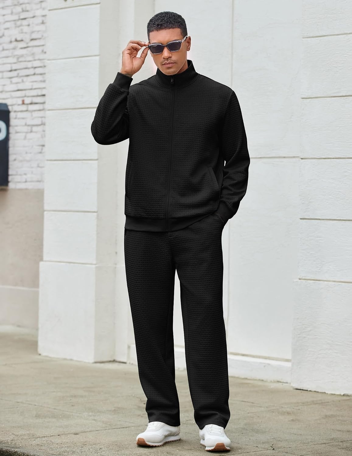 image:imageCOOFANDY Mens Tracksuit 2 Piece Set Full Zip Jogging Sweatsuits OutfitsBlack