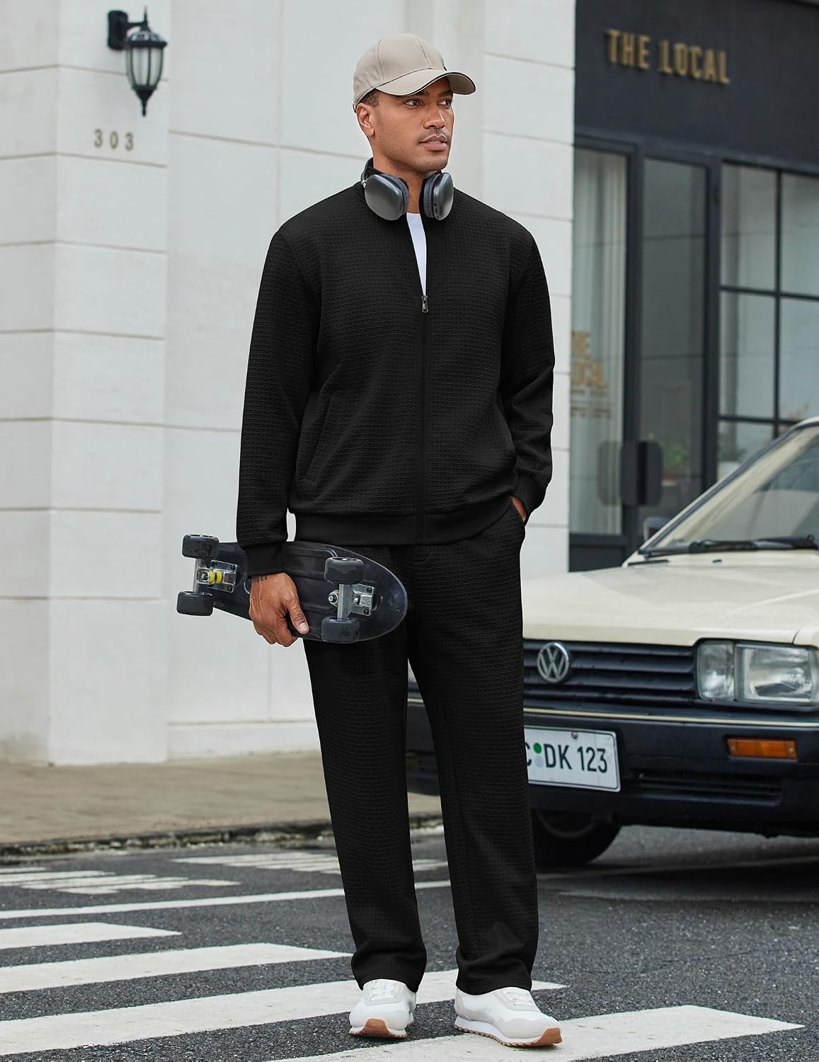 image:imageCOOFANDY Mens Tracksuit 2 Piece Set Full Zip Jogging Sweatsuits OutfitsBlack