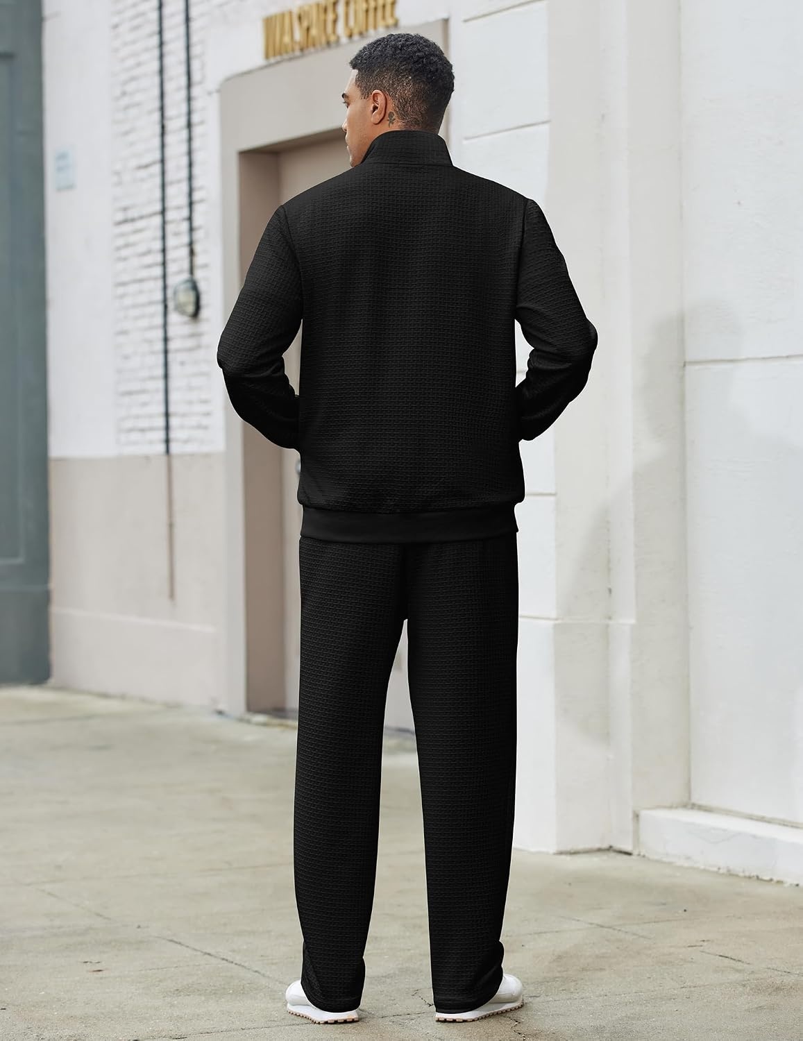 image:imageCOOFANDY Mens Tracksuit 2 Piece Set Full Zip Jogging Sweatsuits OutfitsBlack