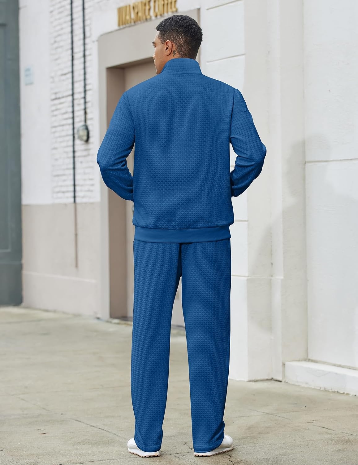 image:imageCOOFANDY Mens Tracksuit 2 Piece Set Full Zip Jogging Sweatsuits OutfitsGrayblue