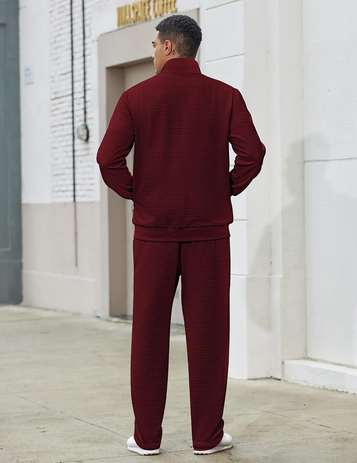 image:imageCOOFANDY Mens Tracksuit 2 Piece Set Full Zip Jogging Sweatsuits OutfitsRed