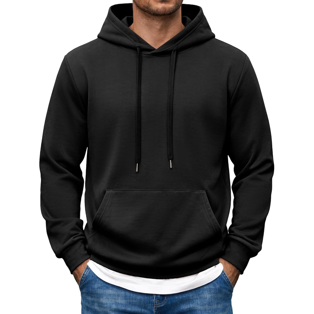 image:imageCOOFANDY Mens Hoodie Pullover Hooded Sweatshirt Casual Long Sleeve FashionBlack