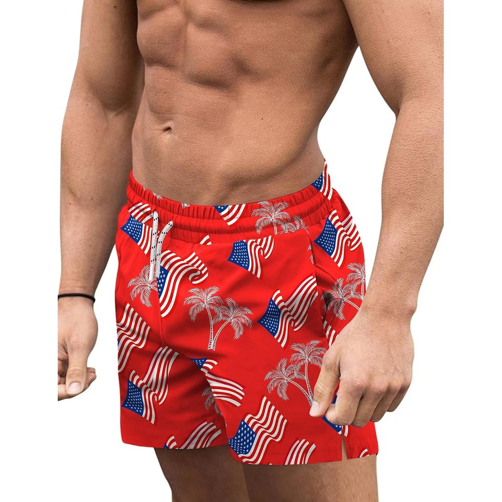 image:imageCOOFANDY Mens Swim Trunks Quick Dry Board Shorts Swimwear Bathing SuitP American Flag4