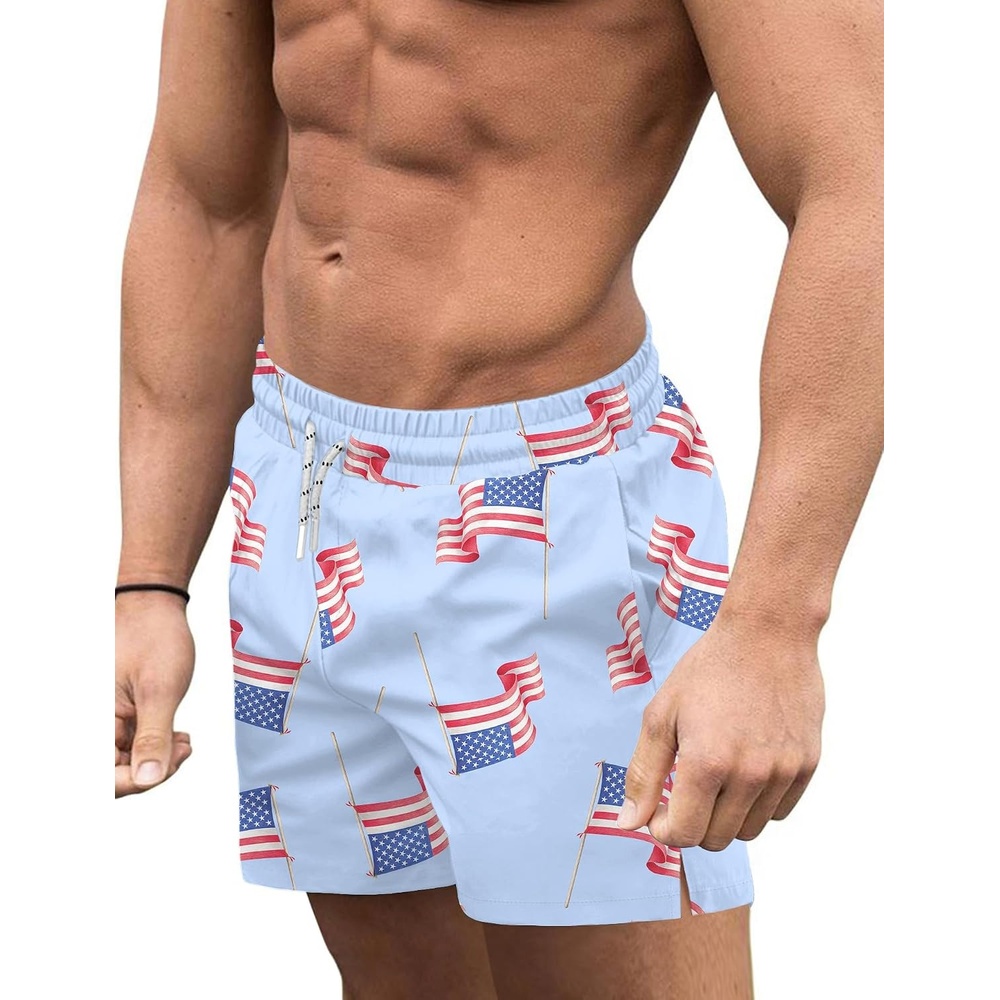 image:imageCOOFANDY Mens Swim Trunks Quick Dry Board Shorts Swimwear Bathing SuitP American Flag6