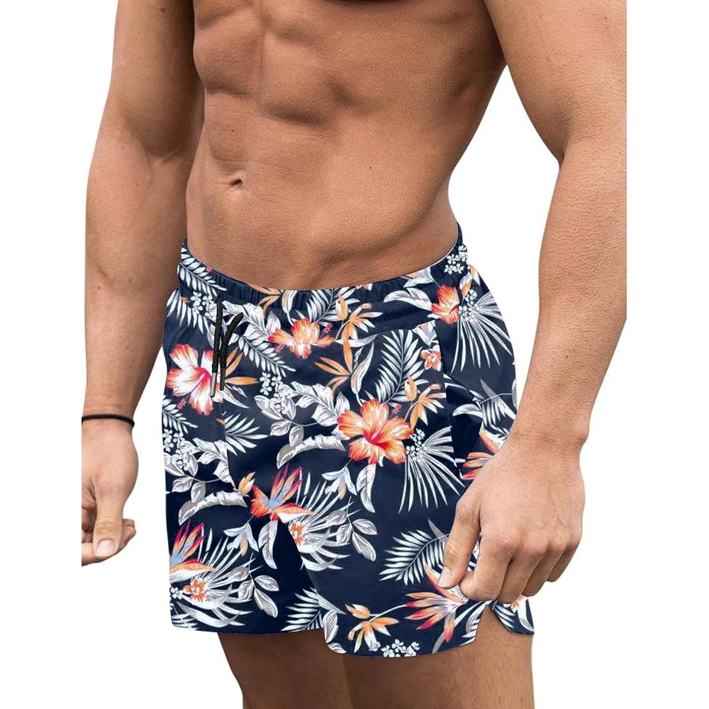 image:imageCOOFANDY Mens Swim Trunks Quick Dry Board Shorts Swimwear Bathing SuitP Navy Blue Floral