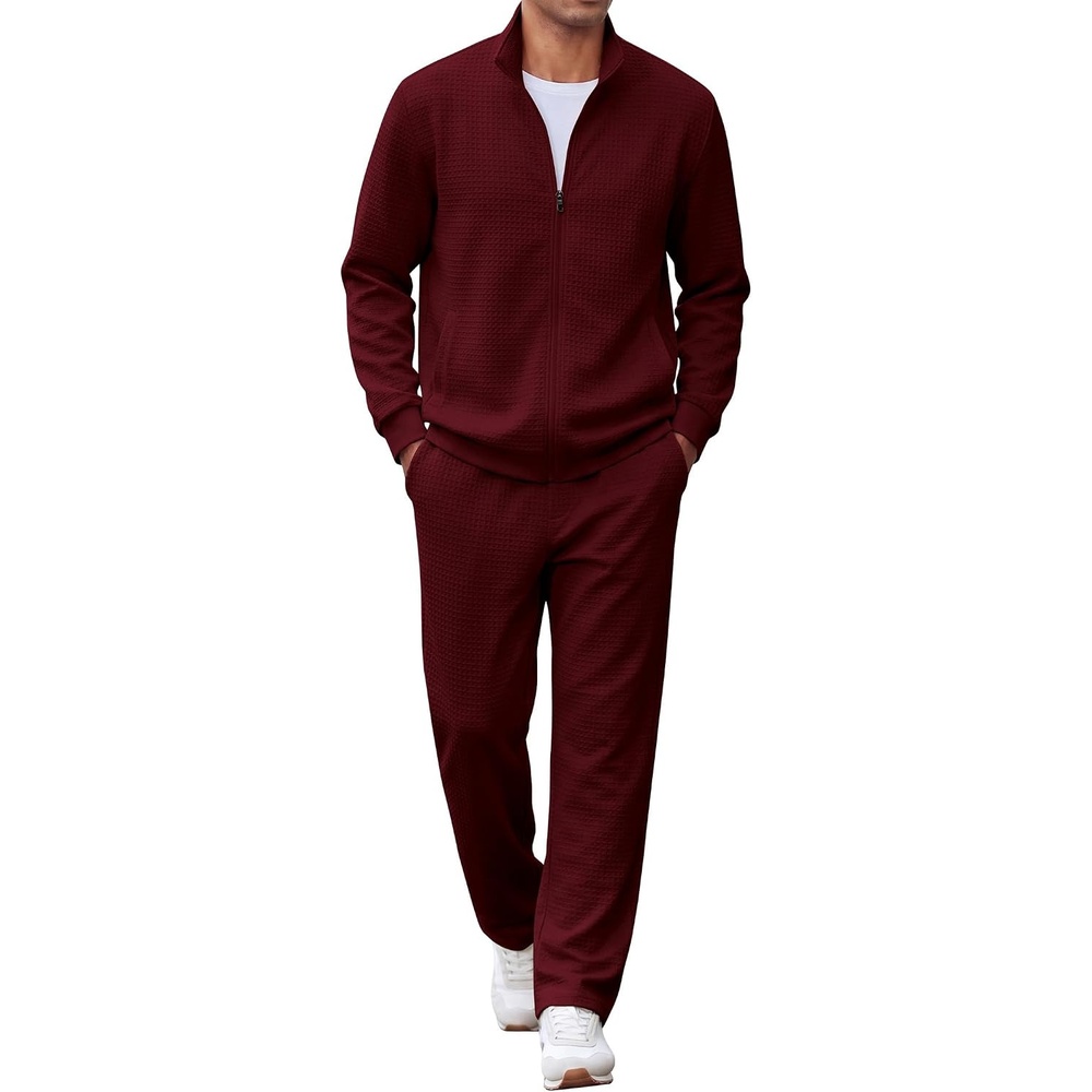image:imageCOOFANDY Mens Tracksuit 2 Piece Set Full Zip Jogging Sweatsuits OutfitsRed