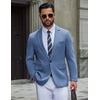 COOFANDY Men Casual Blazer Wrinkle Free Sports Coat One Button Suit Jacket(Blue)